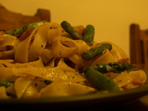 Fettuccine with Asparagus and Ham photo by Jack and Eszter